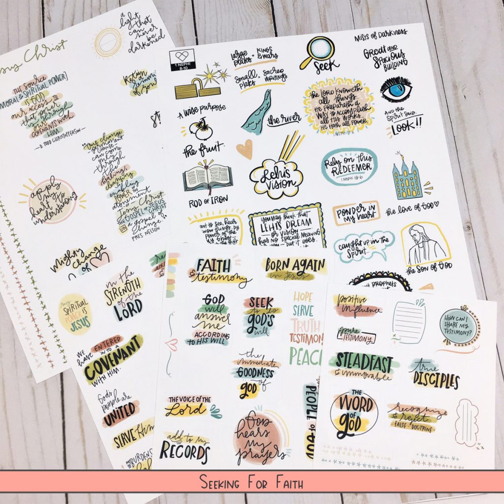 Beautiful free printable Scripture Journaling Stickers are perfect for adding color to your scriptures or study journal.